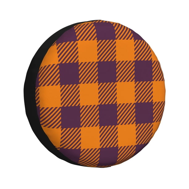 Fotbe Fall Buffalo Plaid Funda de Llanta de Repuesto con Estampado, Engrosada, Ajuste Universal para Jeep, Remolque, RV, SUV, Camión-14 inch