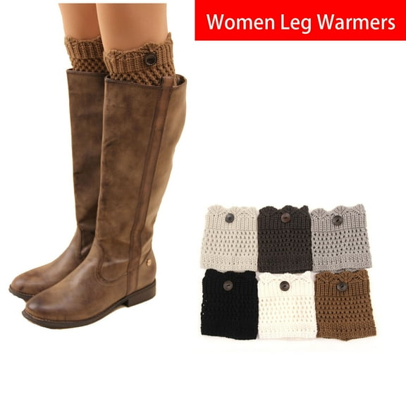 Women's Crochet Knit Winter Boot Cuff Leg Warmers Short Warm Knee Cuff