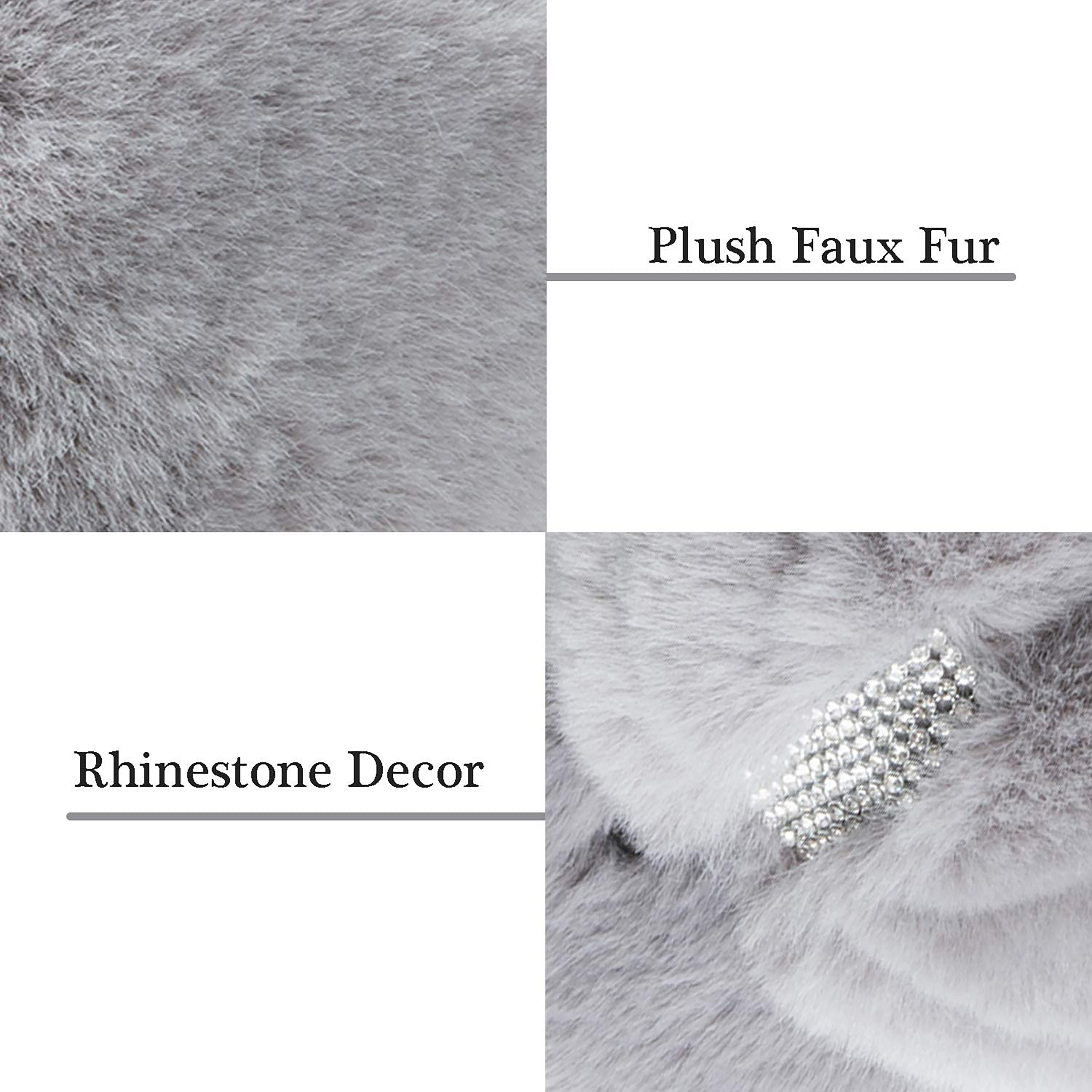 RockDove Women's Rhinestone Faux Fur Flip Flop House Slipper with Memory Foam - image 4 of 7