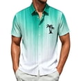 thumbnail image 2 of Hawaiian Shirt for Men Summer Short Sleeve Button Down Lapel Collar Gradient Color Casual Beach Shirts Vacation Outfits, 2 of 5