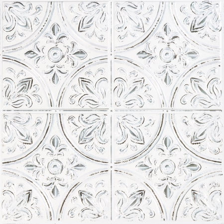 RoomMates Tin White Peel & Stick Tile Backsplash