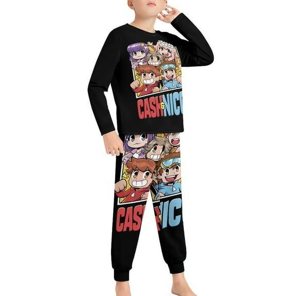 Cash And Nico Pajama Suit Sleepwear Long Sleeve Pants And Tops 2-Piece Paj Set Jams