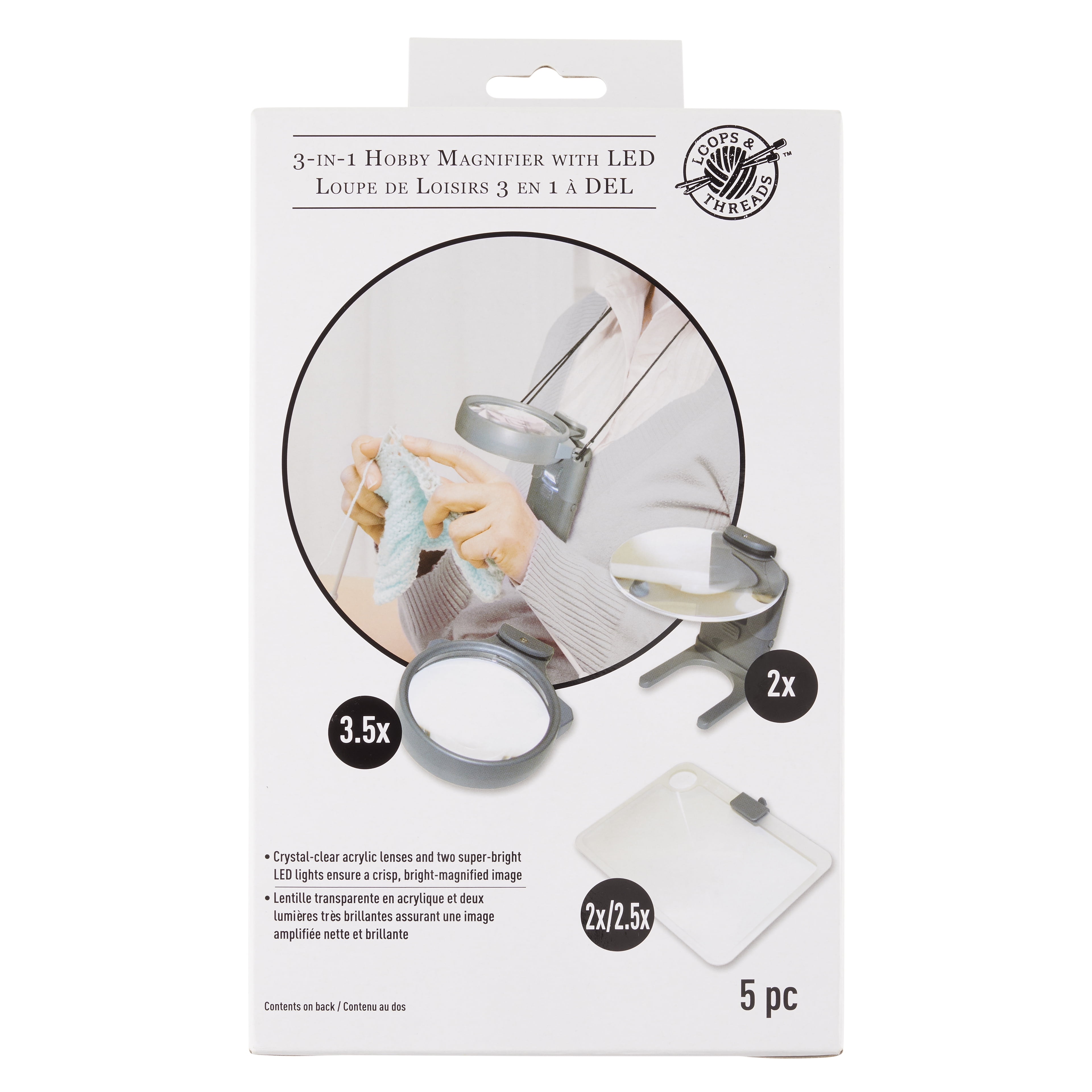 3-in-1 Hobby Magnifier with LED by Loops & Threads