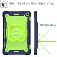 thumbnail image 3 of zukof Case for Amazon Fire Max 11" Tablet, Kids friendly Dual Layer Heavy Duty Hybrid Rugged Shockproof Protective Cover Case with Kickstand and strap for 2023 Fire Max (Navy Blue/Green), 3 of 5