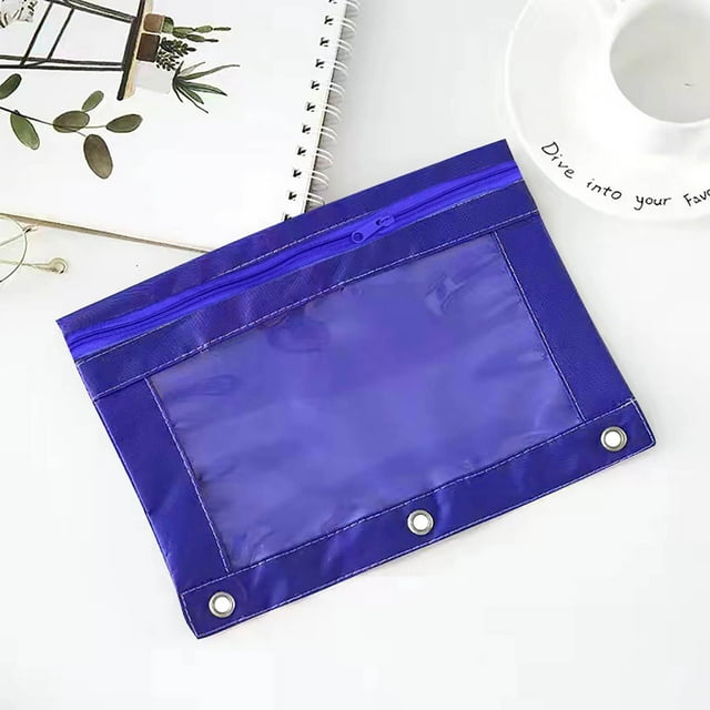 EGNMCR Pencil Case, Pencil Pouch Pencil Box Three-hole Pencil Case Single Zipper Transparent PVC Document Storage Bag Detachable Folder Large Capacity Pencil Case packet packet