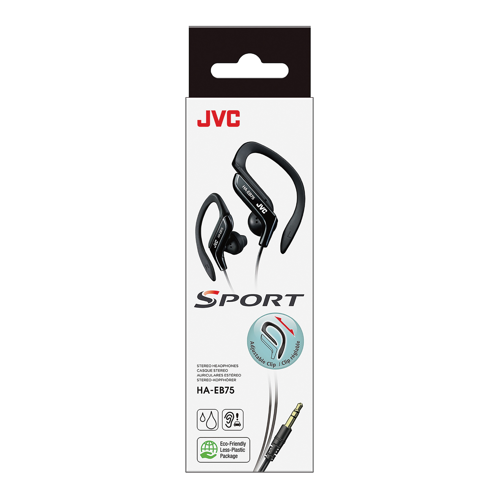 JVC Ear-Clip Sports Headphones, Black, HAEB75B - image 3 of 3