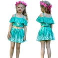 thumbnail image 2 of Toddler Girls 2 Pieces Tiana Swimsuit Princess Cosplay Bikini Set Ruffle Swimwear Bathing Suits, 2 of 6
