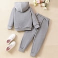 thumbnail image 6 of Zuwimk Toddler Boy Girls Sweatsuit Heart-shaped Graphic Printed Hoodie Sweatshirt and Jogger Pant Sets(T063-Grey), 6 of 9