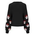 thumbnail image 4 of WhouRiu Little Girl's Sweater Christmas Santa Prints Knit Sweater Child Cozy Warm Classic Holiday Winter Sweaters Black,Sized 5-6, 4 of 4