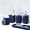 Navy Blue, variant on Resin Light Purple Bathroom Accessories Set 5 Pcs, Lotion Soap Dispenser, Toothbrush Holder, Bathroom Tumbler, Qtip Holder and Vanity Tray, Bathroom Countertop Organizer Set for Home Apartment