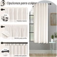 thumbnail image 2 of Lino Cortinas Blackout 100% Opacas, Bolsillo para Barra/Pestaña Trasera, para Recámara y Ventana de Sala, 2 Paneles (Crema, 106.6 x 160 cm), 2 of 9