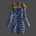 thumbnail image 2 of Women's Winter Faux Jacket With Down Insulation Coat Long Padded Furry Hood Warm Outwear, 2 of 4