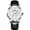 Silver Case White Surface and Black Leather, variant on Men's watch with butterfly clasp, stylish ultra-thin business watch with stainless steel strap, dual calendar, luminous, waterproof quartz watch, PU leather watch