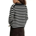 thumbnail image 3 of Alex Mill BLACK/IVORY Women's Haley Cardigan Sweater, US Medium, 3 of 4