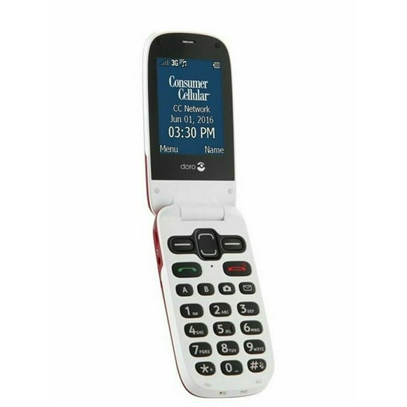 Refurbished GSM UNLOCKED Doro - 626 Cell Phone- White/Burgundy