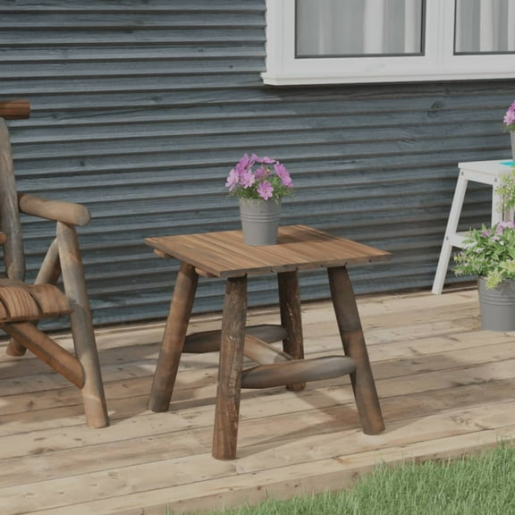 vidaXL Side Table 19.3"x19.3"x19.7" Solid Wood Spruce