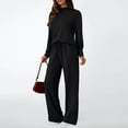 thumbnail image 3 of SUNBS Two Piece Sets for Women Fall Outfits Lounge Sets Mock Neck Tops Wide Leg Pants Vacation Travel Airport Outfits, 3 of 7