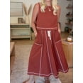 thumbnail image 2 of Conjunto de falda HOWALOOK de algodón sin mangas drapeado oxidado para mujer, 2 of 5