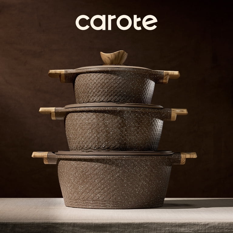 CAROTE 26-Piece Non-Stick Cookware Set - Granite Coating Pots & Pans Induction Compatible