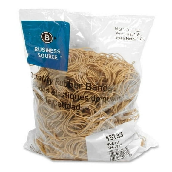 Business Source Quality Rubber Bands Size: #16 - 2.5" Length x 0.1" Width - Sustainable - 1800 / Pack - Rubber - Crepe