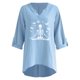 thumbnail image 4 of Moda Mujer Camiseta de manga larga Otoño Frente abierto Prendas de abrigo sueltas Impresión Blusa Abrigo Tops Pompotops FGAJ14592, 4 of 5