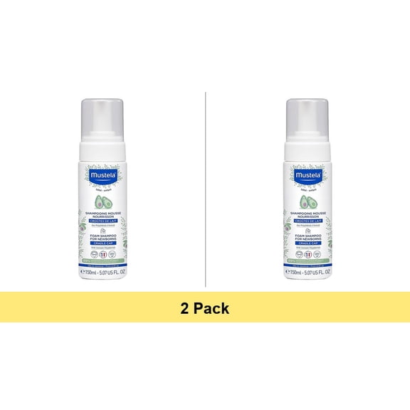 Mustela Cradle Cap Newborns Foam Shampoo, 5.07 Oz - 2 Pack