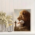 thumbnail image 2 of Toile Murale Étreinte de Lion et d'Agneau 15,75 X 11,81 Pouces, 2 of 8