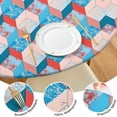 thumbnail image 4 of Blue Red Checkered Pattern Round Fitted Tablecloth with Elastic Edge,Dining Table Cover Waterproof,Outdoor Round Tablecloth for Camping,Dining,Indoor and Outdoor, 4 of 7