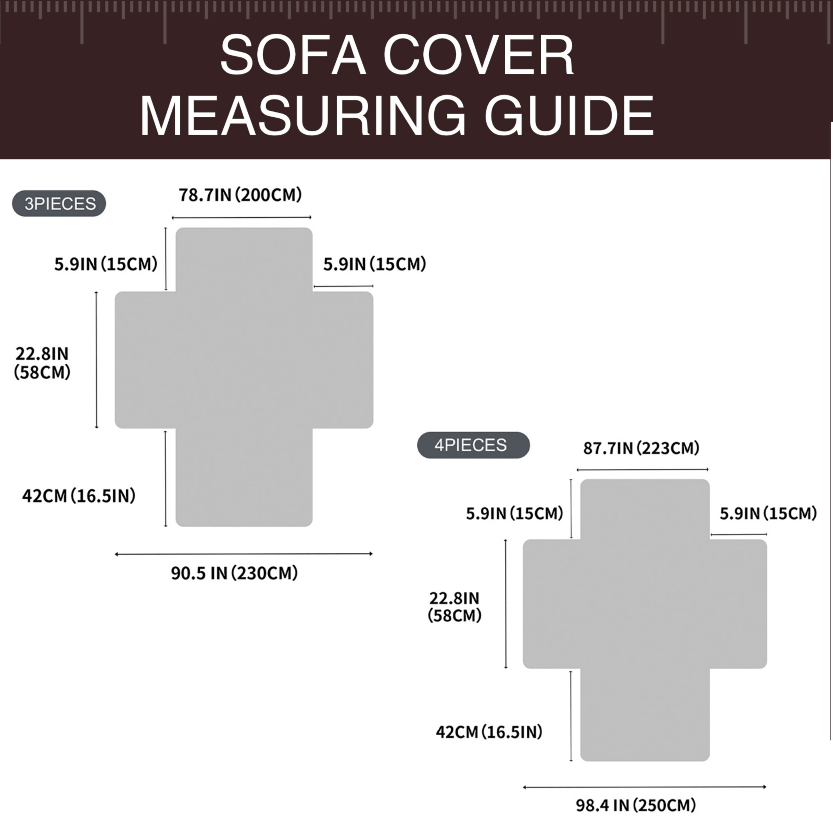Lavish Cover 100% Waterproof Sofa Cover, 4 Seat Non-Slip Couch Slipcovers, Washable Furniture Protector with Pockets & Elastic Straps for Kids Pets, 4 Seaters, Dark Green