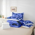 thumbnail image 5 of Feelyou Romantic Fashion Butterfly Bedding Comforter Set 7 Pieces, Glitter Sequin Print Blue Full Bedding Set, Kawaii Animal Fitted Sheet Flat Sheet, Microfiber Bedroom Decor, 5 of 7