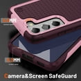 thumbnail image 2 of Dteck Case for Samsung Galaxy S23,Dual Layer Protective Heavy Duty Cover Shockproof Rugged with Non Slip Textured Back Military Protection Bumper Tough Case, Rose, 2 of 8