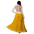 thumbnail image 3 of Chadrakala Women's 100% Cotton Indian Flaire Long Maxi Skirt Gota Patti Crushed ,Free Size, Mustard (S109MUS), 3 of 3