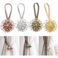 thumbnail image 3 of 2Pcs Crystal Flower Curtain Tiebacks, Curtain Rope Tieback, Handmade Decorative Curtain Holdbacks Curtain Ties for Drapes, Rural Decorative Curtain Holdbacks for Home Bedroom Office Decorative, 3 of 7