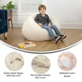 thumbnail image 3 of Emma + Oliver Small Natural Faux Sherpa Refillable Bean Bag Chair for Kids and Teens, 3 of 9
