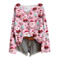 thumbnail image 2 of FDGIU Women's Christmas Long Sleeve T-Shirt - Lightweight Christmas Tree Graphic Top, Snowflake Sequined Blouse, Xmas Vacation Casual Sweatshirt, 2 of 6