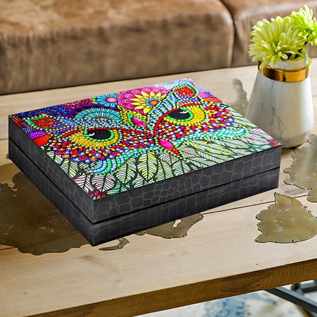 Cuadros Decorativos Contenedores de almacenamiento de caja de joyería de resina DIY de pájaro de pintura de diamante en forma especial JShteea Nuevos Originales
