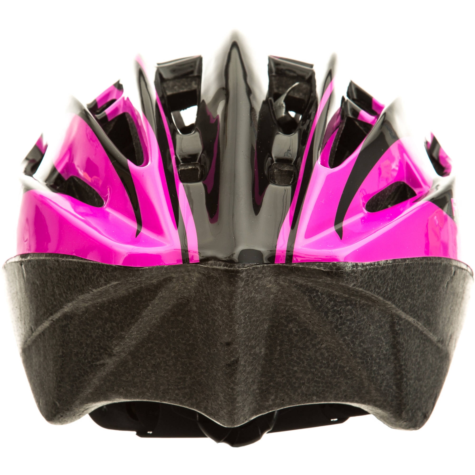 Punisher Skateboards Women's 18-Vent Cycling Helmet with ABS Shell and Detachable Visor, Black and Pink
