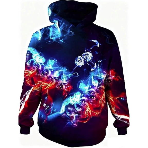 Byoo Drawstring Hoodie for Toddler Boys Colorful Smock Printed Full Sleeve Pullover Hooded Sweatshirt Durable Modern Top,3-4T