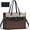 Khaki-coffee-black, variant on Lovevook Laptop Tote Bag for Women,PU Leather Teacher Nurse Office Ladies Work Bag,Classy Anti-Thief Women Handbags Shoulder Bags-Large