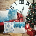 thumbnail image 4 of Set of 4 Throw Pillow Covers 20x20 Inches Cushion Merry Christmas Blue Snow Winter with Snowflakes Falling White Crystal Forest Pillow Cases Square Pillocases for Bed Sofa, 4 of 6