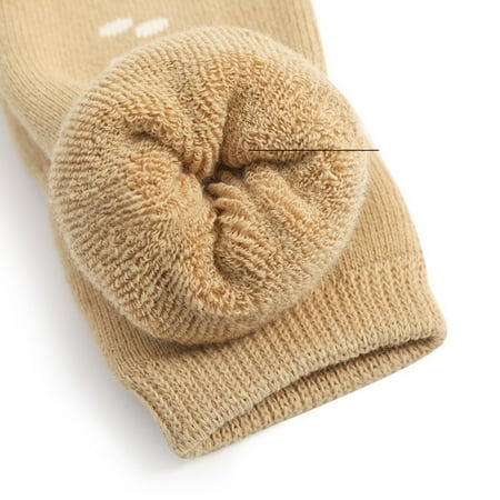

kpoplk Toddler Boy Socks Floor Walking And Non-Slip Indoor Socks Warm Ring Girls Socks Baby Wool Thickened Boys Baby Care(Yellow)
