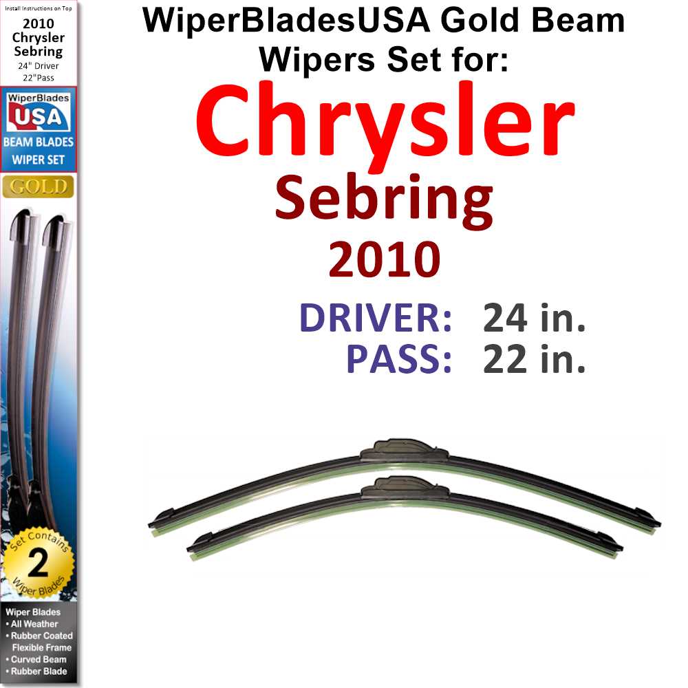 2010 Chrysler Sebring Beam Wiper Blades Wipers WBUSA (Set of 2