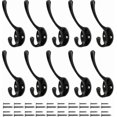 thumbnail image 1 of Black Wall-Mounted Hooks for Coats, Towels, and Accessories - Set of 10 for Kitchen or Bathroom Use, 1 of 5