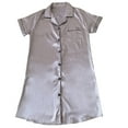 thumbnail image 2 of APEXFWDT Women's Satin Sleep Shirt Short Sleeve Sleepwear Silk Nightshirt Button Down Pajama Top Nightgown Pajama Dress, 2 of 3