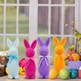 thumbnail image 4 of Easter Decorations Flocked Bunnies Figurine with Bow Tie,9.75 Flocking Rabbit Bunny Decor, Spring Tables Decoration Centerpieces Indoor Easter Decorating Bunnies for Home Office Party Supplies, 4 of 9