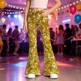 thumbnail image 2 of WhouRiu Girls Casual Flared Pants Fashion Graphic Rigid Waist Trousers With Pockets Kids Comfortable Cute Everyday Wear,5-6 Years, 2 of 4