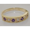 thumbnail image 6 of LBG 18k Yellow Gold Cultured Pearl and Amethyst Womens Band Ring - Sizes 4 to 12 Available, 6 of 6