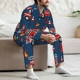 thumbnail image 7 of Yiaed Fire Truck 1 Print Men’s Pajamas Set - Long Sleeve Button Down Sleep Shirt and Pajama Bottoms Sleepwear Set Mens Pjs Sets Men's Pajama Bottoms-Small, 7 of 7