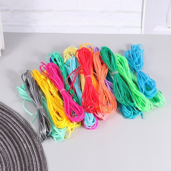 OUNONA 20 Pieces Mixed Color PVC Plastic String Cord for Crafting Bracelets, Keyrings, and Jewelry Making