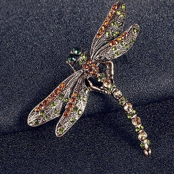 Yesbay New Fashion Jewelry Women's Vintage Noble Dragonfly Crystal Scarf Pin Brooches,Pin/Brooch